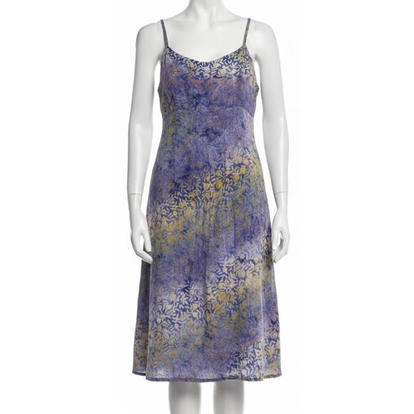 uta collection Dresses & Skirts - Handmade Babydoll Dress Blue Tan Brown Size L Sleeveless Y2K Fairy HOCO Prom